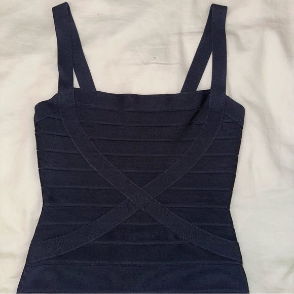 Herve Leger Navy Bandage Dress - Picture 2 of 5